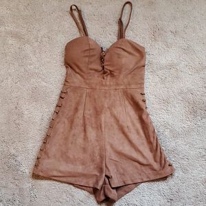 Angel Biba Faux Suede Romper